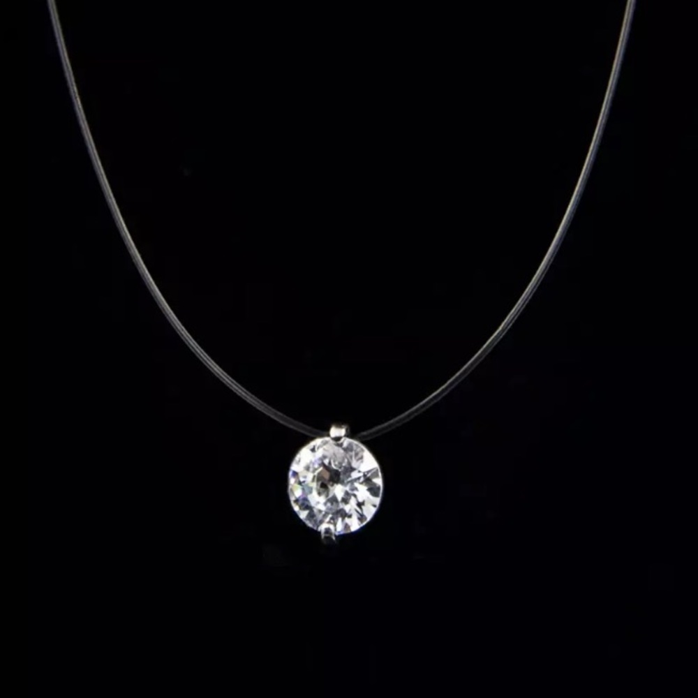 Cubic Zircon Invisible Line Necklace